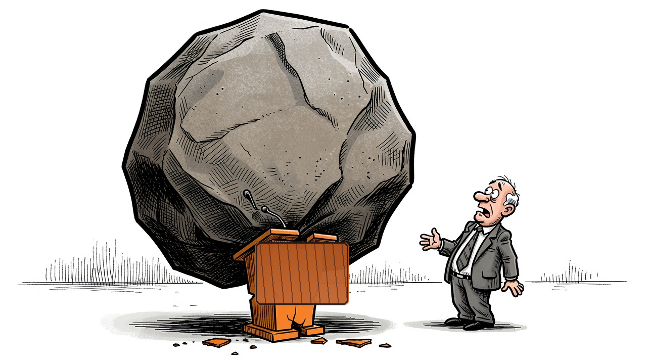 Editorial cartoon of a crowded B.C. hospital waiting room beside an unpaid $200.6 million health-care invoice